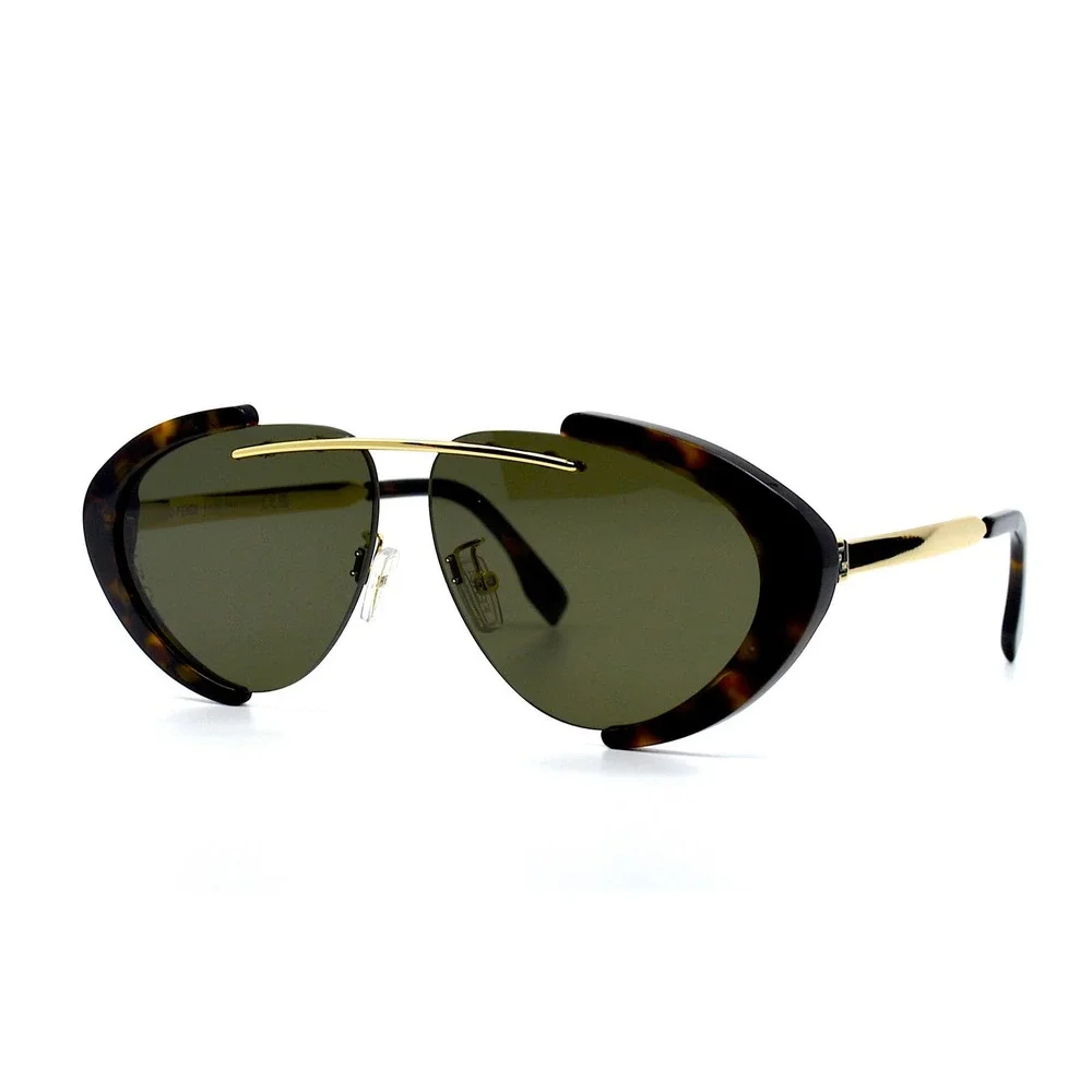 NEW FENDI FE40042U 52N DARK HAVANA/GOLD GREEN AUTHENTIC SUNGLASSES - Picture 3 of 14